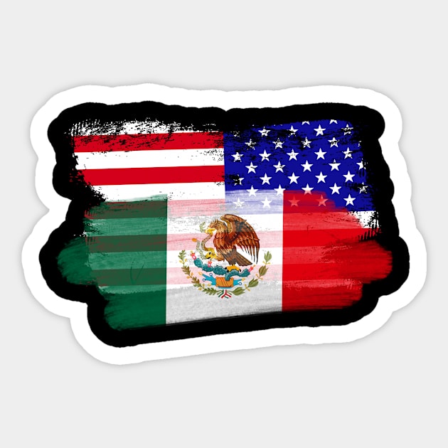 Mexican American Flags Sticker by The WYLD Tribe